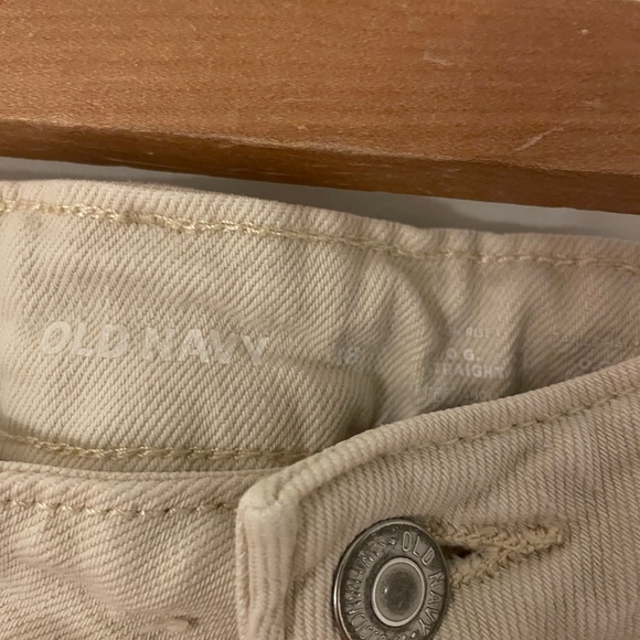 Cream Straight-Leg Jeans - Picture 3 of 4